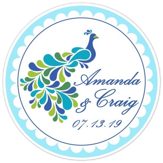 Gorgeous Peacock Wedding Stickers 109b-peacock
