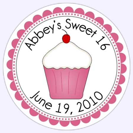 Personalized Sweet Cupcake Stickers 214b-sticker