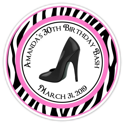 Personalized Stiletto and Zebra Stickers 108z-shoe