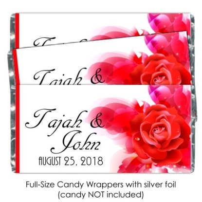 Red Roses Wedding Candy Wrappers 101-weddingwrappers