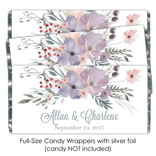 Purple Watercolor Wedding Candy Wrappers 109-weddingwrappers