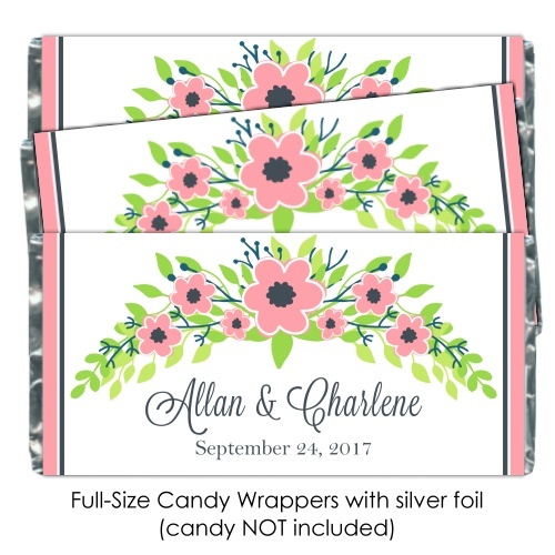 Pink Pastel Floral Wedding Candy Wrappers 112-weddingwrappers