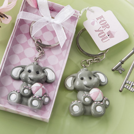 Adorable Baby Elephant with Pink Design Key Chain 301-BABY