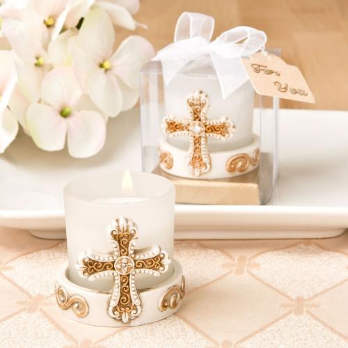 Vintage Cross Themed Candle Votive 229-BC