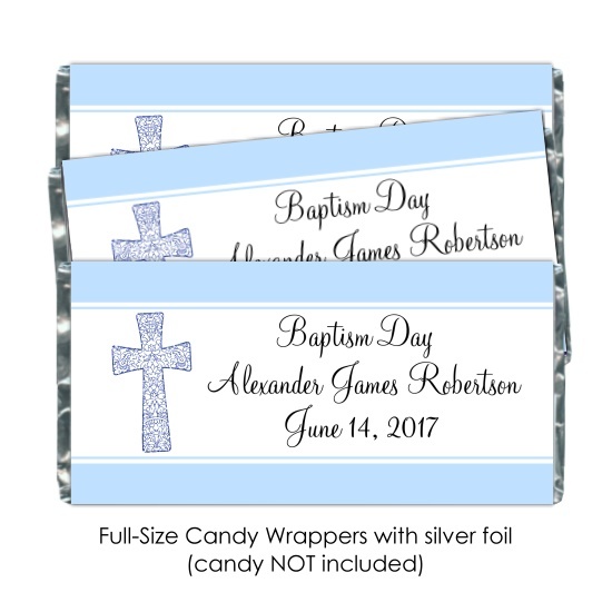 Blue Baptism or Christening Candy Wrappers 188-BABY