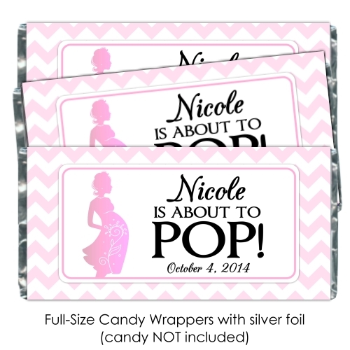 Pink Chevron About to POP Candy Wrappers 191-BABY