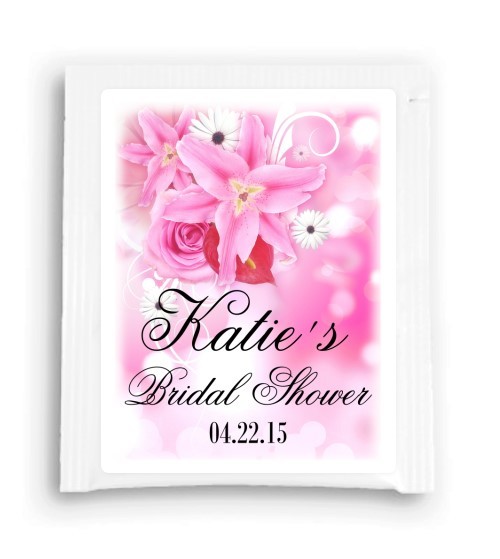 Beautiful Pink Floral Bridal Shower Tea Bag Favor 204-TeaFavor