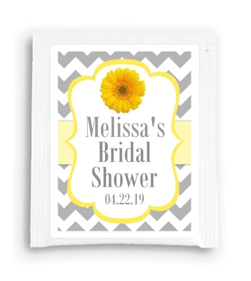 Yellow Gray Daisy Bridal Shower Tea Bag Favor 205-TeaFavor