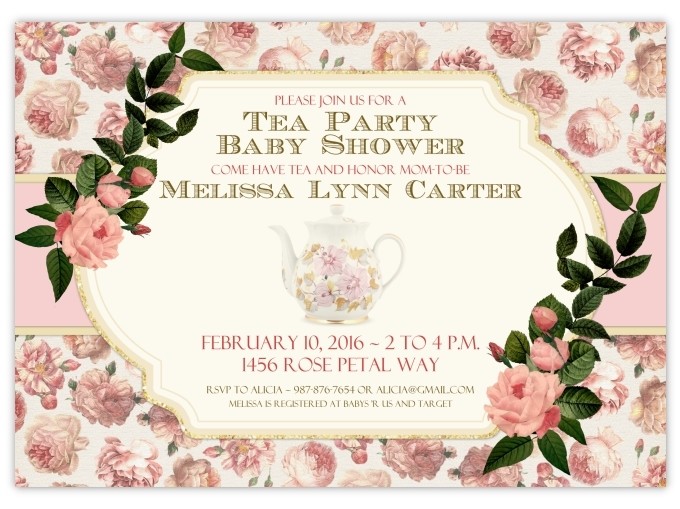 Tea Party Baby Shower Invitations