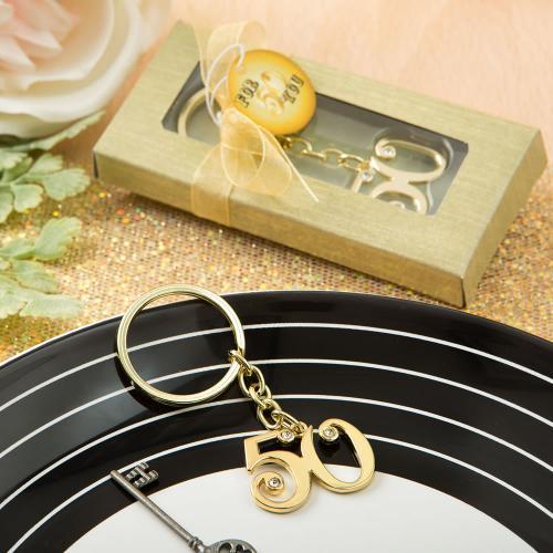 50th Design Gold Metal Key Chain 275-UNIQUE