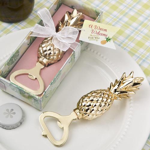 Warm Welcome Collection Gold Pineapple Theme Bottle Opener 312-WINE