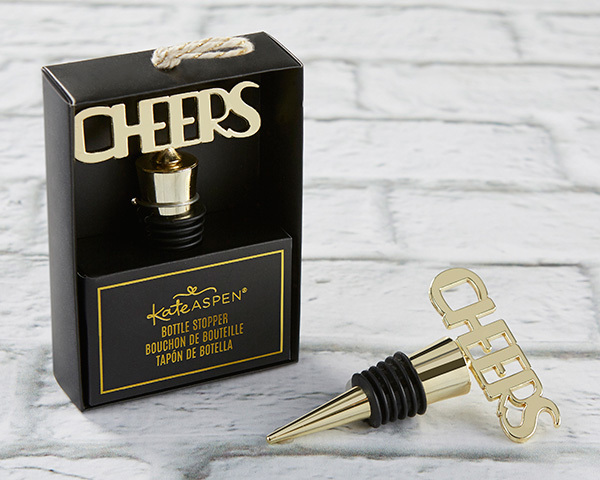 Cheers to You Gold Bottle Stopper 373-WINE