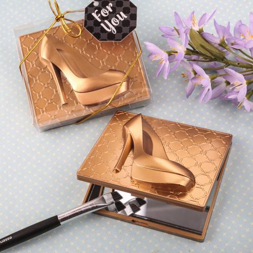 Gold High Heel Shoe Design Compact Mirror 221-SHOES