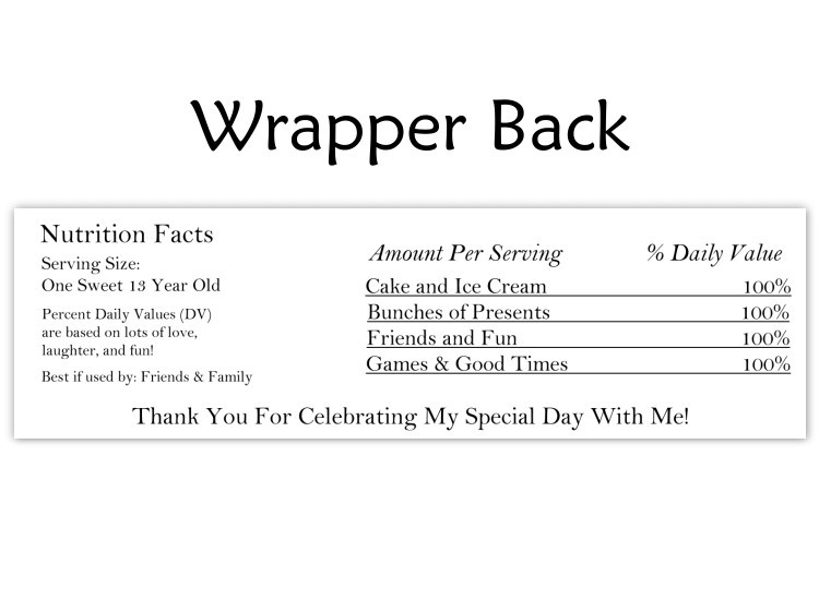 Pink Bar Mitzvah Candy Bar Wrappers