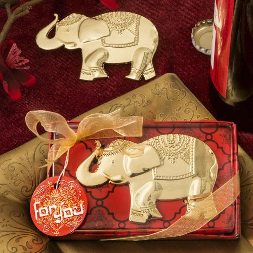 Good Fortune Elephant Design Gold Metal Bottle Opener 152-IF