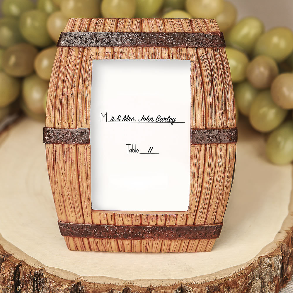 Wine Barrel Themed Place Card Frame / Picture Frame 244-WINE
