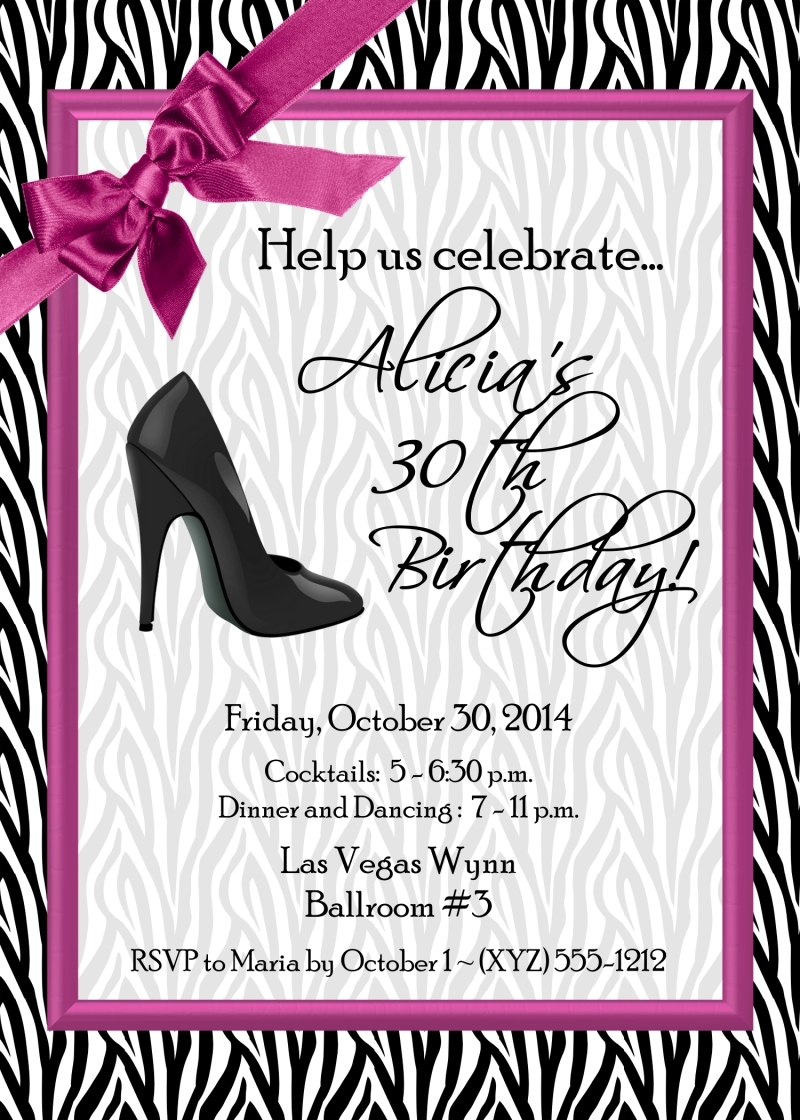 Diva Entertains Party Favors And Gifts Zebra High Heel Invitations