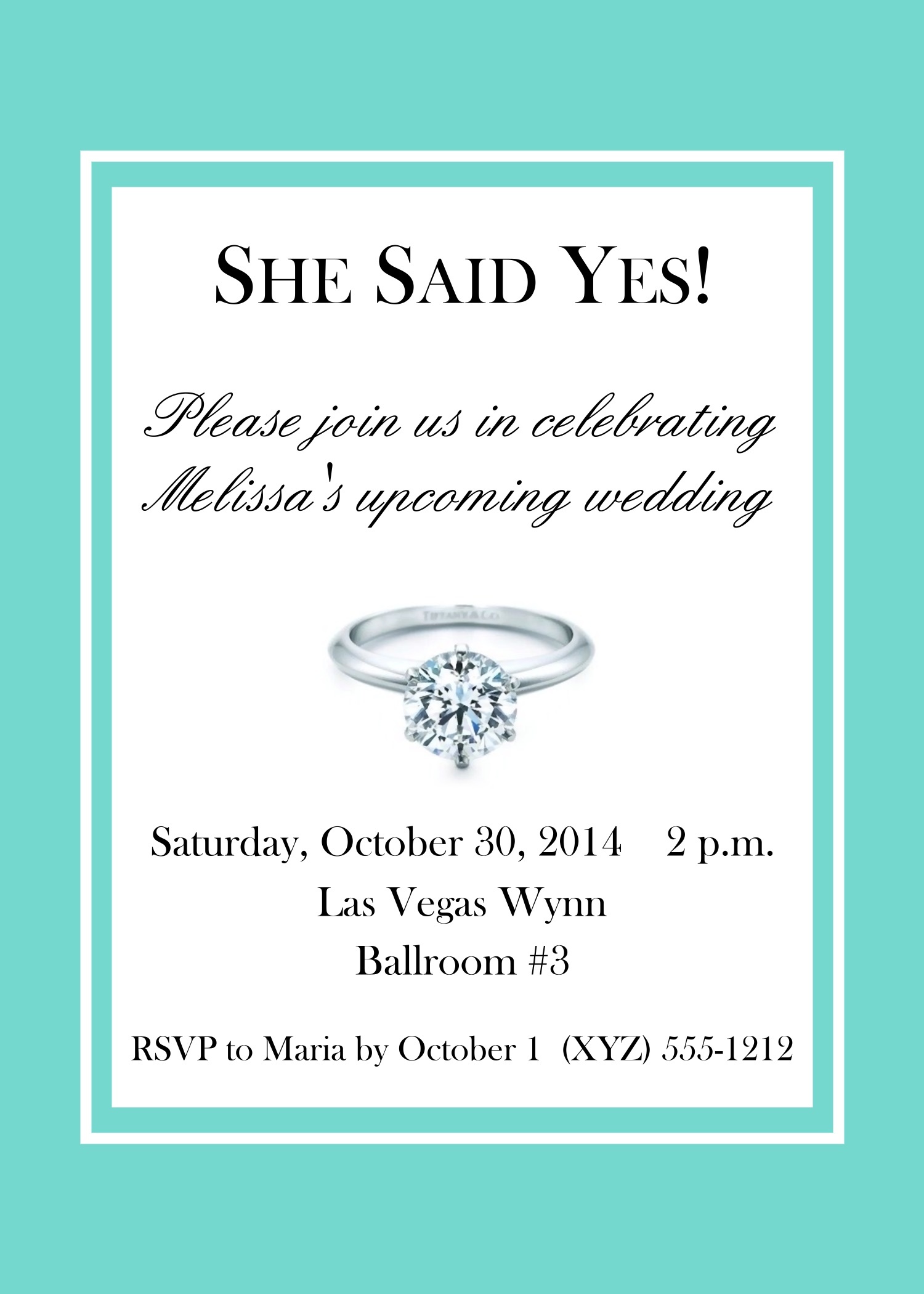 Tiffany Style Invitations, 5x7 118-Blue