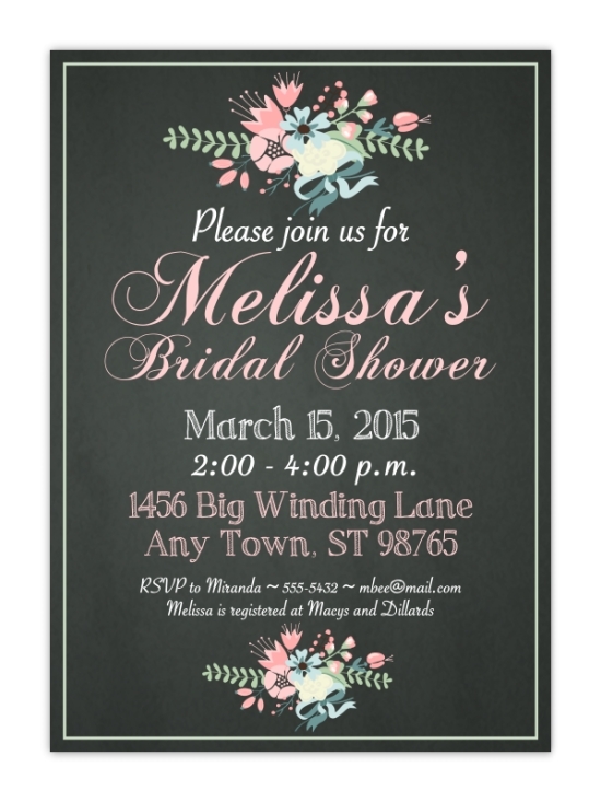 Chalkboard Look Bridal Shower Invitations, 5x7 size 101-BridalShowerInvites