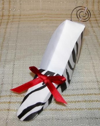 Zebra Shoe Place Card Holder 174-Z