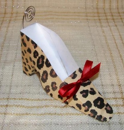 Leopard Shoe Place Card Holders