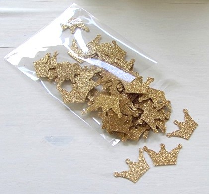 Glitter Crown Confetti (100 Pieces)
