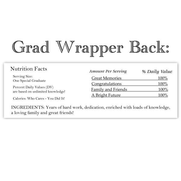 Graduation Candy Wrappers with Photo(s)