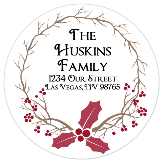 Christmas Laurel Address Stickers 315-sticker