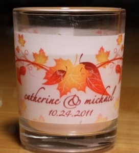 Fall Wedding Candle Vellum Wraps 115-AUTUMN