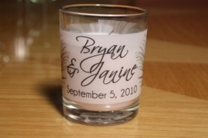 Personalized Peacock Candles Vellum Wrappers