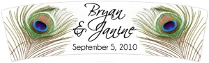 Personalized Peacock Candles Vellum Wrappers