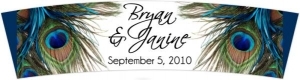 Personalized Peacock Candles Vellum Wrappers