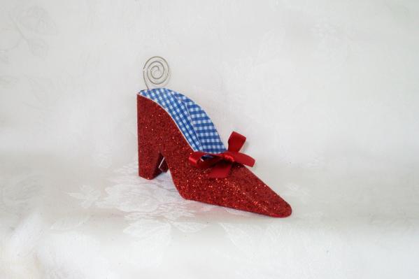 Red Glitter Shoe Place Card Holder 171-SHOE