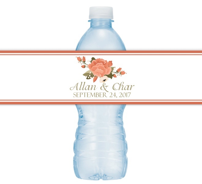 Autumn Floral Wedding Water Bottle Labels 205-WBL