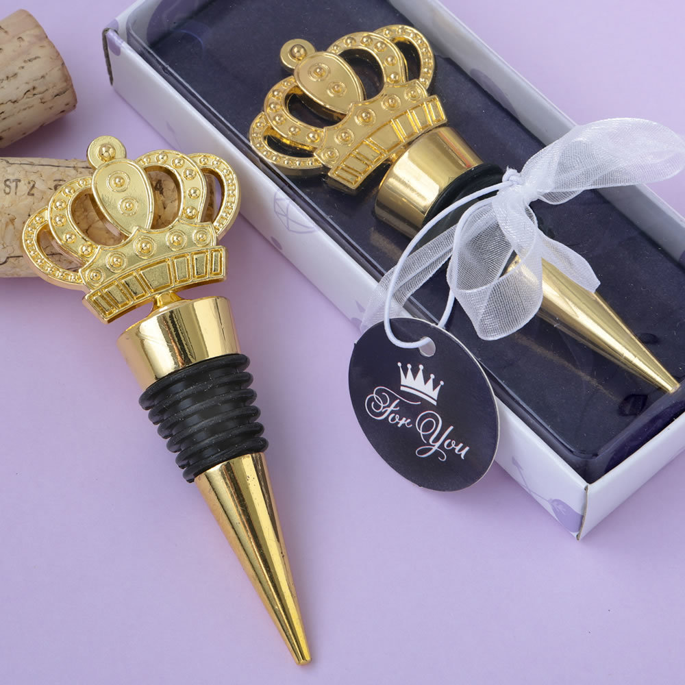Gold Metal Crown Design Bottle Stopper 301-WINE