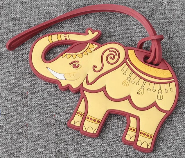 Ruby Red and Cream Elephant Luggage Tags 112LTR-IF
