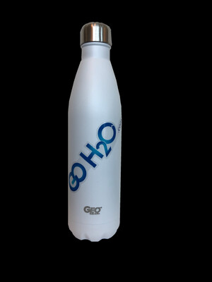 White 25oz Stainless Steel Reusable Water Bottle. White 25oz Stainless Steel Reusable Water Bottle.