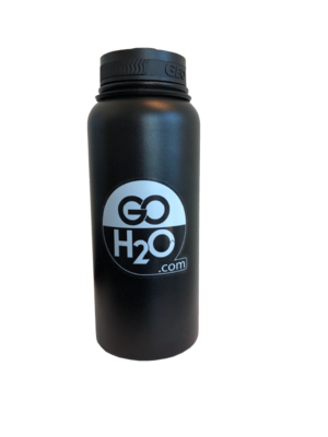 Black, 32oz Stainless Steel Reusable Water Bottle. Black, 32oz Stainless Steel Reusable Water Bottle.