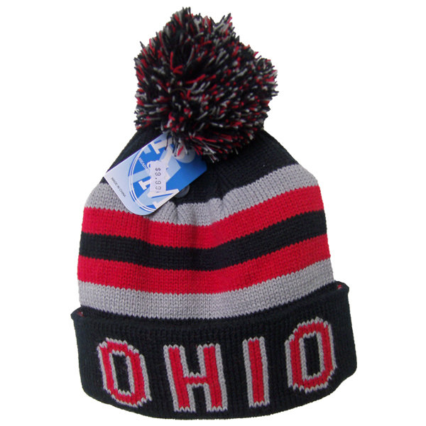 Ohio Pom Pom Knit HAT-12 per pack