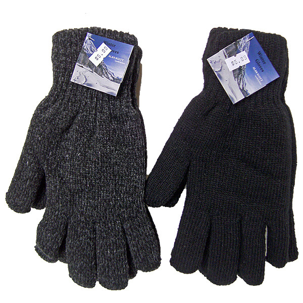 Men's Heavy Knit GLOVE - 12 pair pack