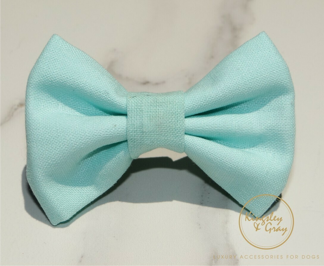 teal dog bow tie