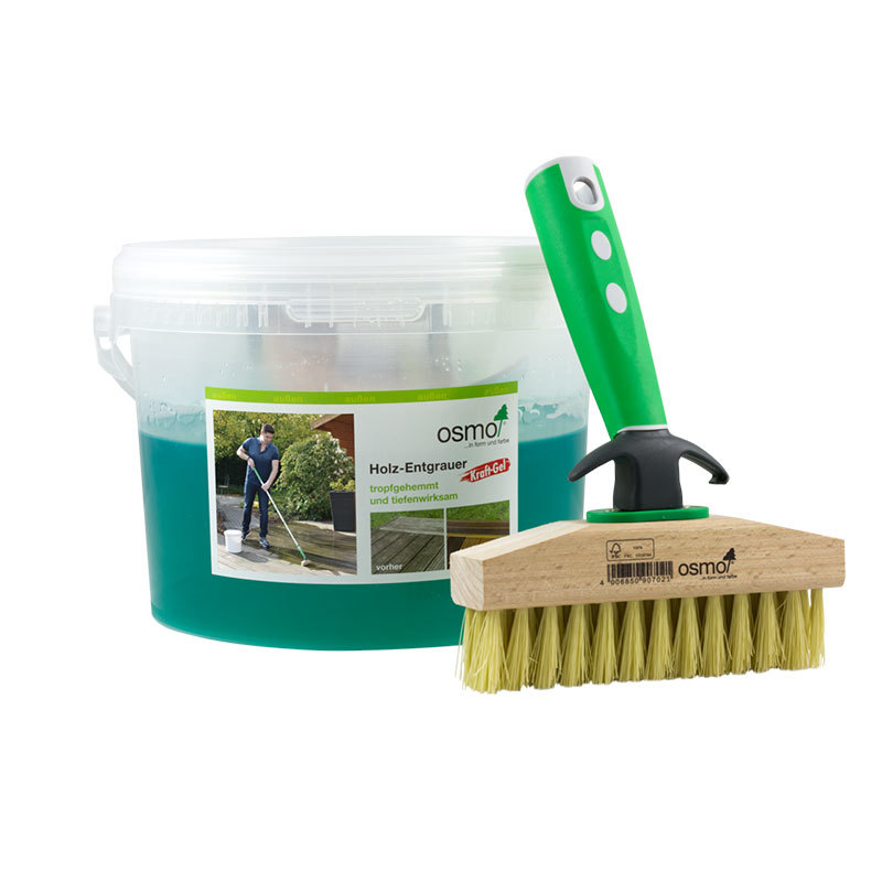 OSMO Holz-Entgrauer Kraftgel 6609 Farblos inkl. 150 mm Reinigungsbürste, 2,5 L 207260001