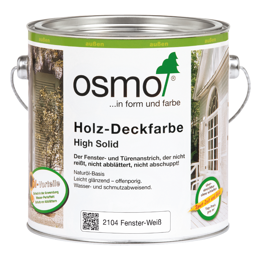 OSMO Holz-Deckfarbe 2104 Weiß, 2,5 L 207260447