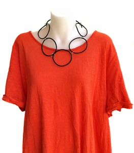 Necklace | Circles | Black | Silicone | Short