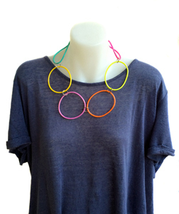 Necklace | Circles | Coloured | Silicone | Short