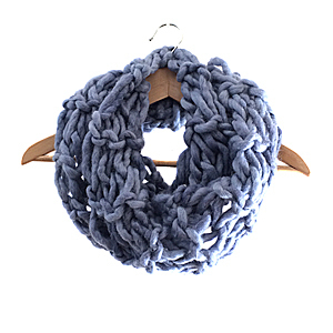 Arm Knitting | Statement Scarf | 100% Wool | Denim Blue | *Made to Order*