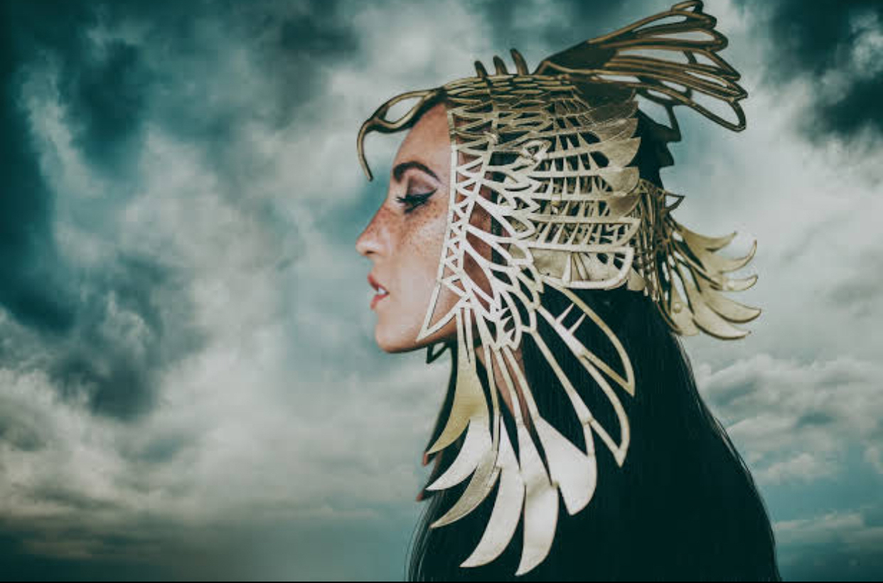 Phoenix gold leather headdress 0002
