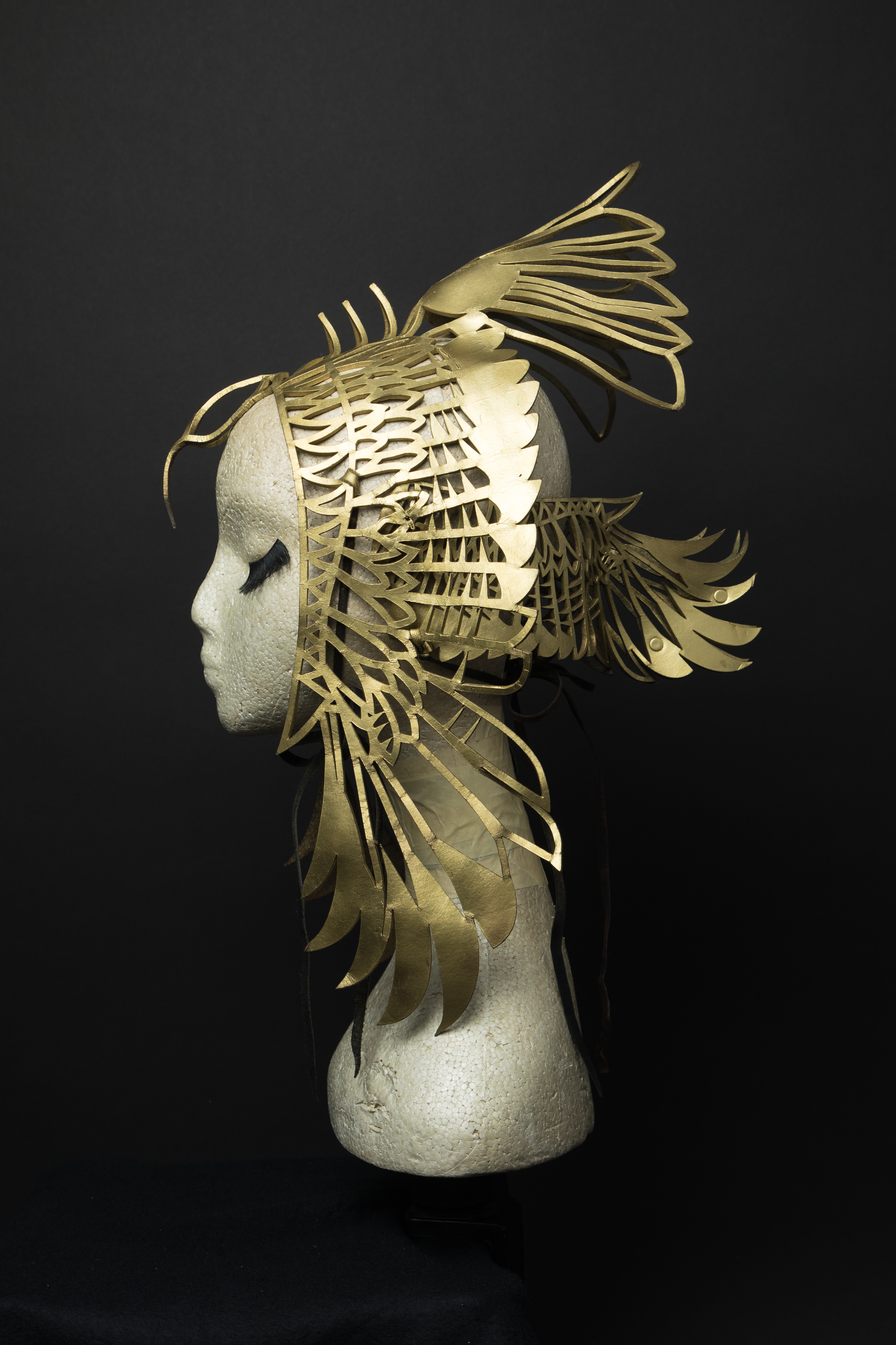 Phoenix gold leather headdress