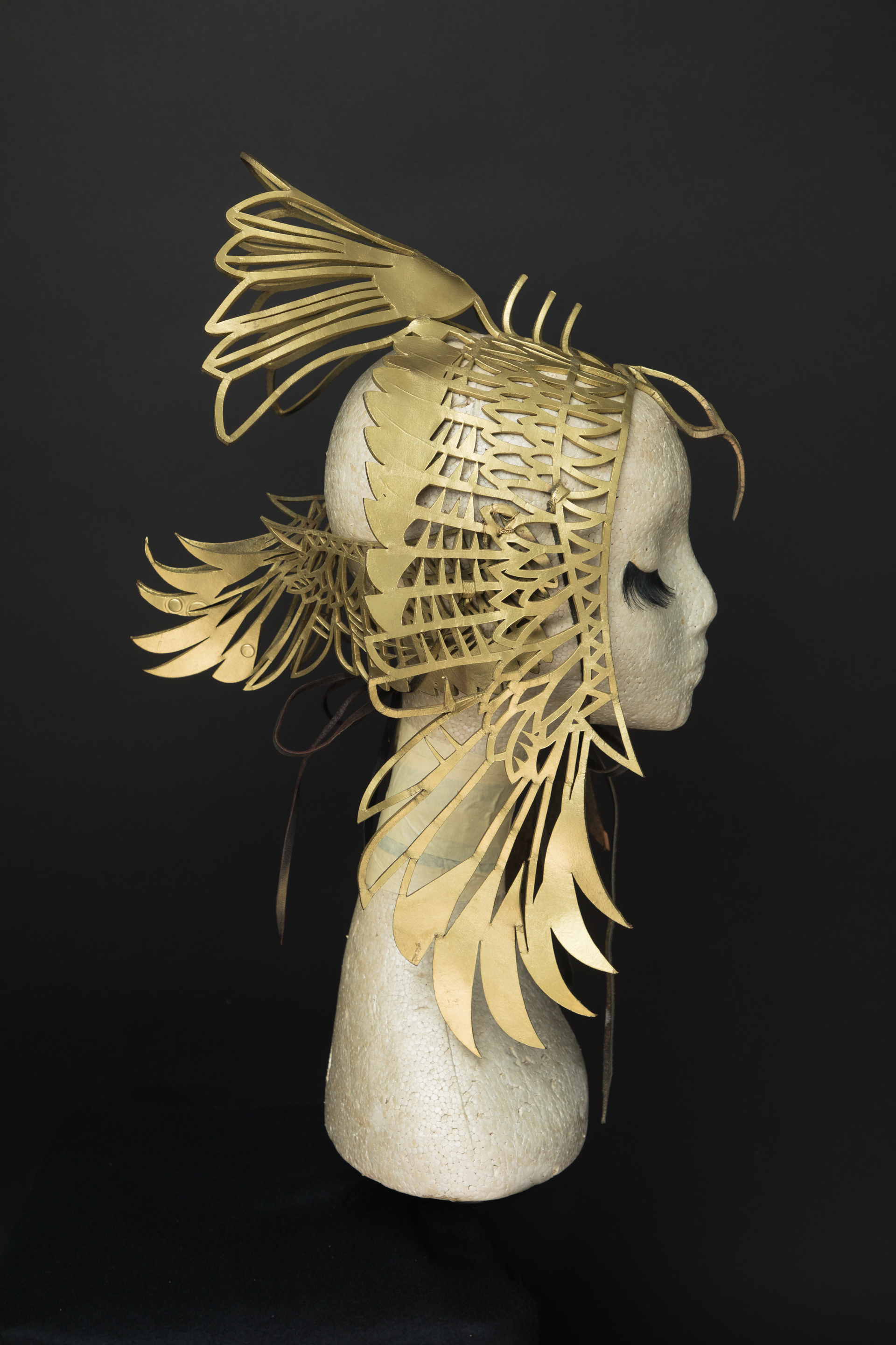 Phoenix gold leather headdress