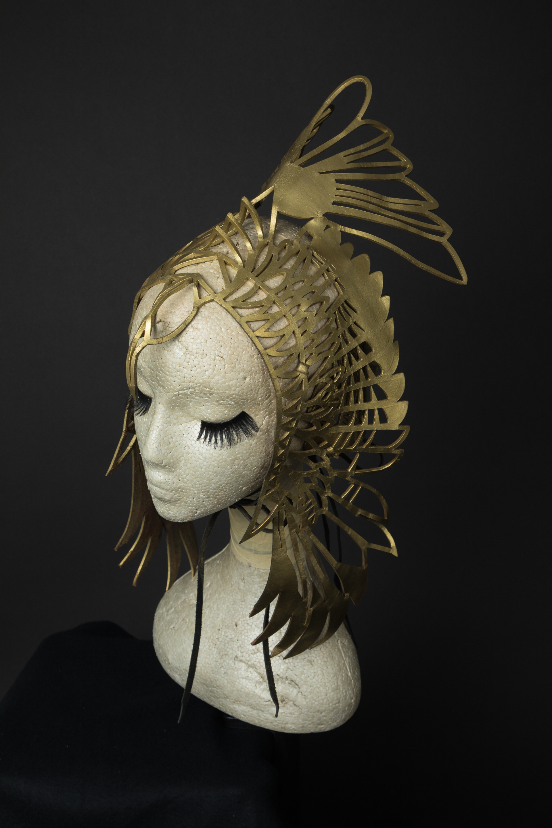 Phoenix gold leather headdress